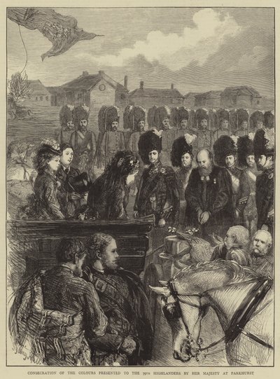 Consecration of the Colours Presented to the 79th Highlanders by Her Majesty at Parkhurst by Sydney Prior Hall