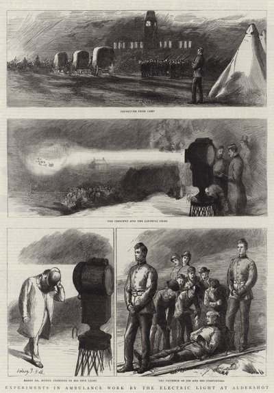 Experiments in Ambulance Work by the Electric Light at Aldershot by Sydney Prior Hall