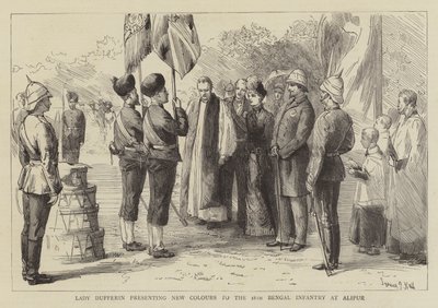 Lady Dufferin presenting New Colours to the 18th Bengal Infantry at Alipur by Sydney Prior Hall