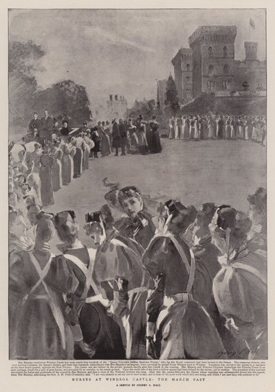 Nurses at Windsor Castle, the March Past by Sydney Prior Hall