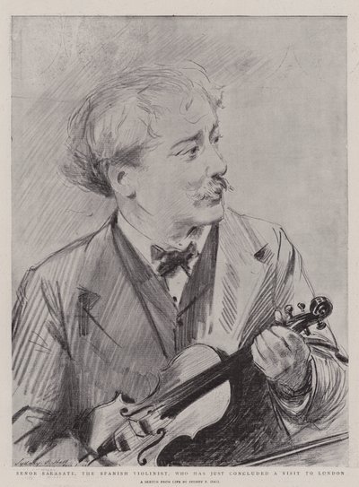 Senor Sarasate, the Spanish Violinist, who has just concluded a Visit to London by Sydney Prior Hall