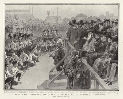 The Duke and Duchess of Cornwall at Winnipeg, an Exhibition of Drill by School Children by Sydney Prior Hall