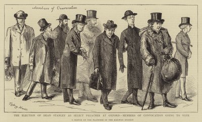 The Election of Dean Stanley as Select Preacher at Oxford, Members of Convocation going to Vote by Sydney Prior Hall