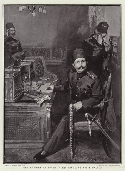 The Khedive of Egypt in His Study at Abdin Palace by Sydney Prior Hall
