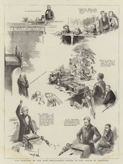 The Opening of the New Parliament, Notes in the House of Commons by Sydney Prior Hall