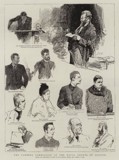 The Parnell Commission at the Royal Courts of Justice by Sydney Prior Hall