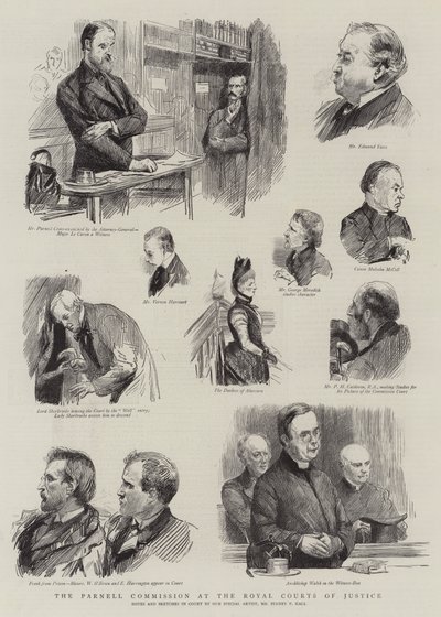 The Parnell Commission at the Royal Courts of Justice by Sydney Prior Hall