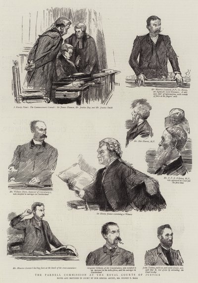 The Parnell Commission at the Royal Courts of Justice by Sydney Prior Hall