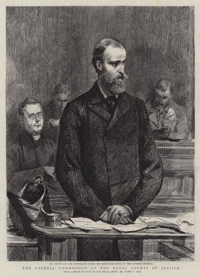 The Parnell Commission at the Royal Courts of Justice by Sydney Prior Hall