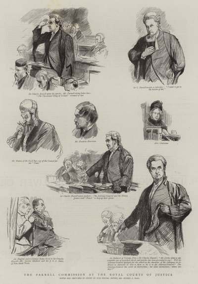 The Parnell Commission at the Royal Courts of Justice by Sydney Prior Hall