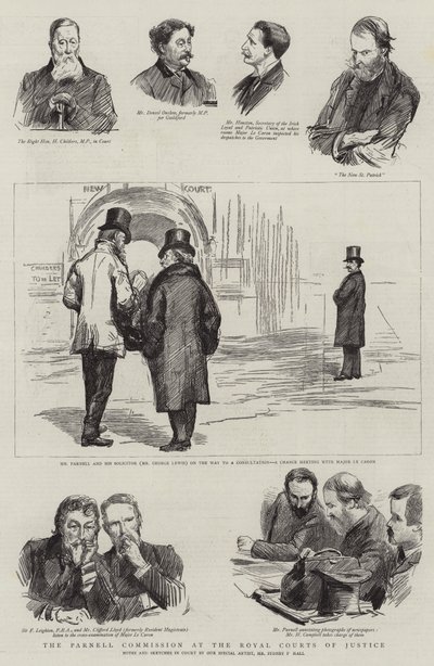The Parnell Commission at the Royal Courts of Justice by Sydney Prior Hall