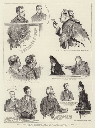 The Parnell Commission at the Royal Courts of Justice by Sydney Prior Hall