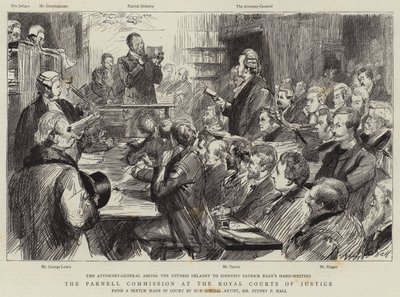 The Parnell Commission at the Royal Courts of Justice by Sydney Prior Hall