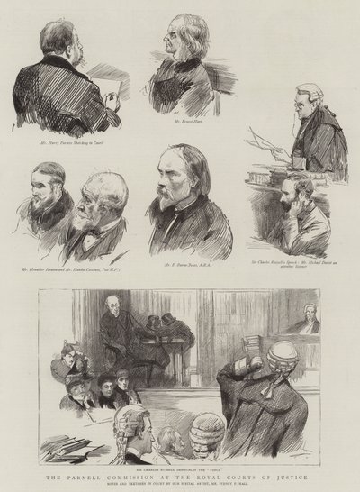 The Parnell Commission at the Royal Courts of Justice by Sydney Prior Hall