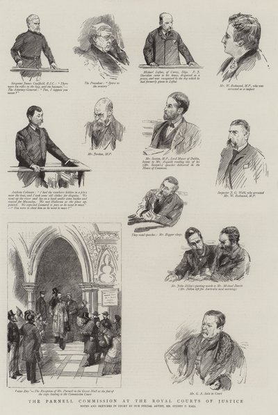 The Parnell Commission at the Royal Courts of Justice by Sydney Prior Hall