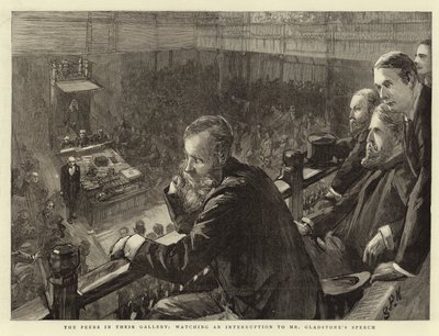 The Peers in their Gallery, Watching an Interruption to Mr Gladstone