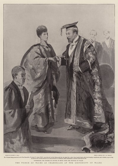 The Prince of Wales as Chancellor at the University of Wales by Sydney Prior Hall