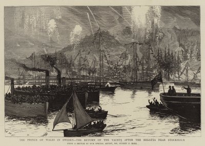 The Prince of Wales in Sweden, the Return of the Yachts after the Regatta near Stockholm by Sydney Prior Hall