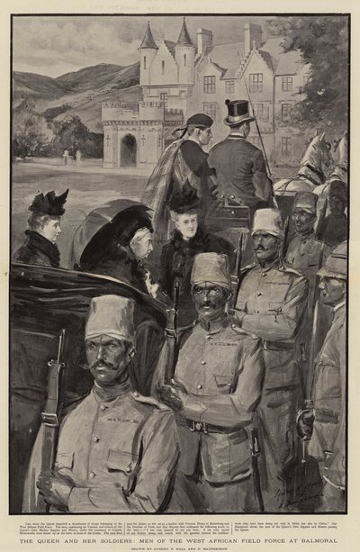 The Queen and her Soldiers, Men of the West African Field Force at Balmoral by Sydney Prior Hall
