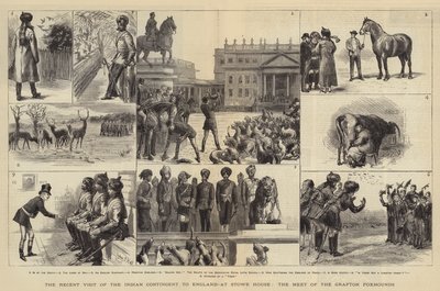 The Recent Visit of the Indian Contingent to England, at Stowe House, the Meet of the Grafton Foxhounds by Sydney Prior Hall
