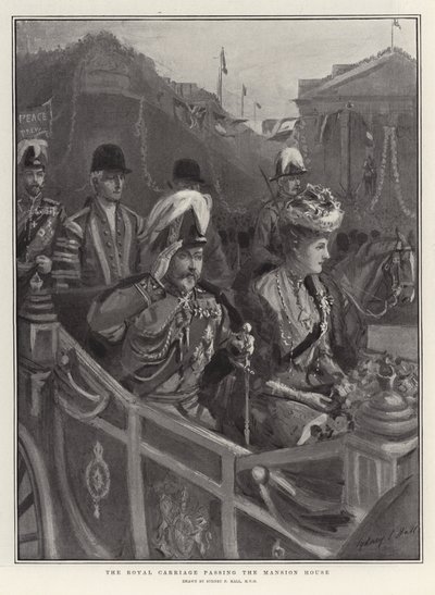 The Royal Carriage passing the Mansion House by Sydney Prior Hall