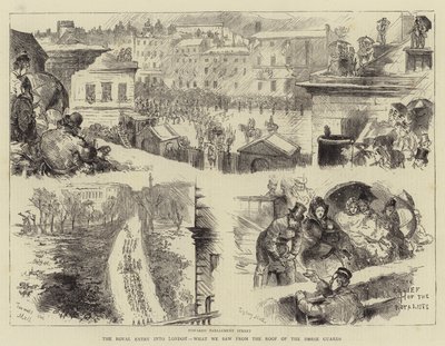 The Royal Entry into London, What we saw from the Roof of the Horse Guards by Sydney Prior Hall