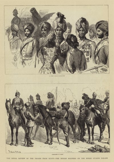 The Royal Review of the Troops from Egypt, the Indian Soldiers on the Horse Guards Parade by Sydney Prior Hall