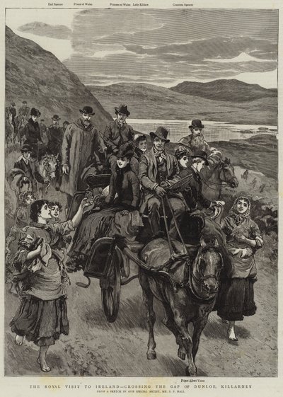 The Royal Visit to Ireland, Crossing the Gap of Dunloe, Killarney by Sydney Prior Hall