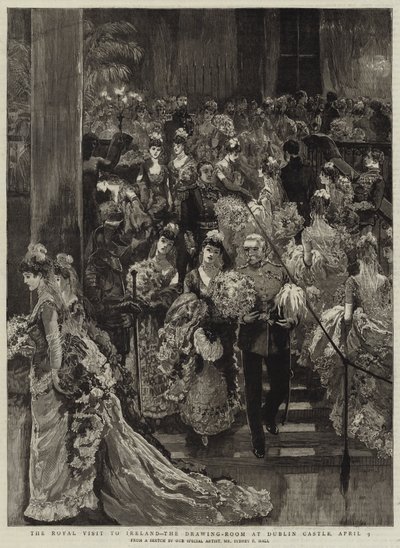 The Royal Visit to Ireland, the Drawing-Room at Dublin Castle, 9 April by Sydney Prior Hall