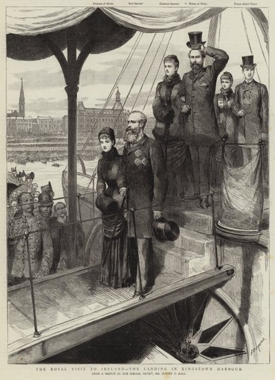 The Royal Visit to Ireland, the Landing in Kingstown Harbour by Sydney Prior Hall
