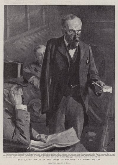 The Soudan Debate in the House of Commons, Mr Davitt Objects by Sydney Prior Hall
