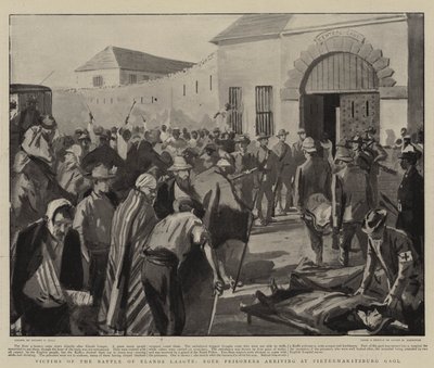 Victims of the Battle of Elands Laagte, Boer Prisoners arriving at Pietermaritzburg Gaol by Sydney Prior Hall