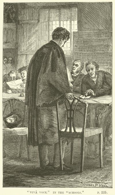 Illustration for Tom Brown at Oxford by Thomas Hughes by Sydney Prior after Hall