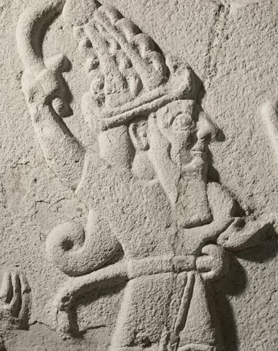King Sulumeli pouring a libation with a god (detail) by Syrian Syrian