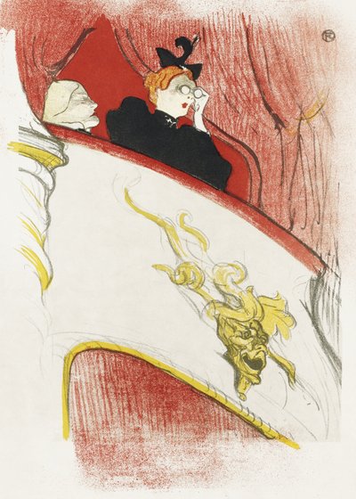 Balcony with a Gilded Grotesque Mask (1894) by TOULOUSE LAUTREC