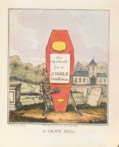 A Grave Idea: An Apartment for a Single Gentleman, pub. 1828 by T. Hampson Jones