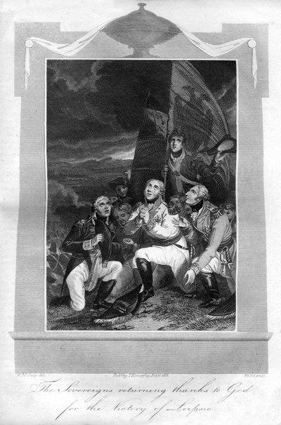 The sovereigns returning thanks to God for the victory of Leipzig by T. Wallis