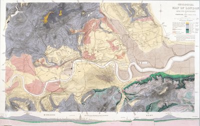 Geological Map of London and the Surrounding Area by T Walsh