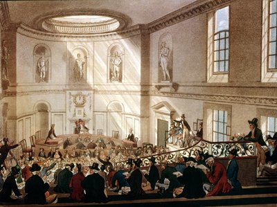 India House, The Sale Room, from Ackermann