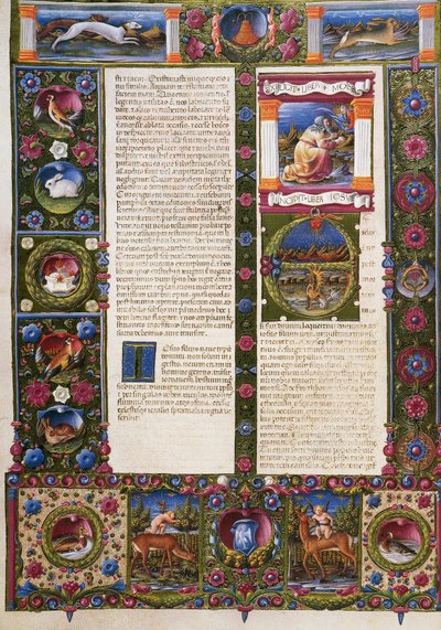 The end of Book of Deuteronomy and incipit from Book of Joshua, from Volume II of Bible of Borso d