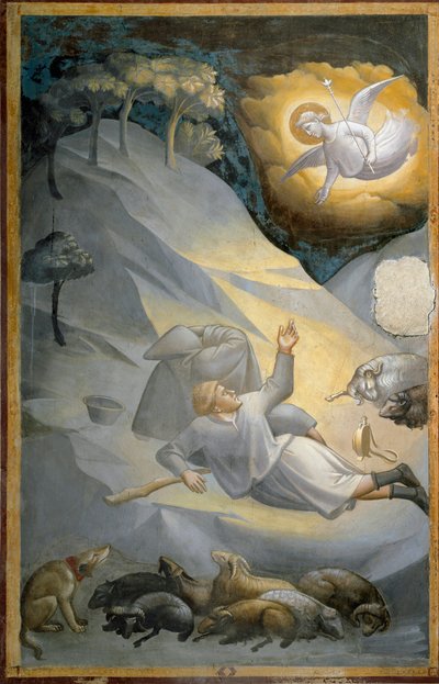 The Annunciation to the Shepherds, from the cycle of the life of the Virgin by Taddeo Gaddi