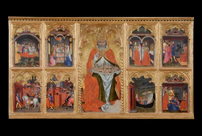 San Gimignano Enthroned with Eight Stories of His Life by Taddeo di Bartolo