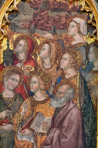 Various Saints Adoring the Madonna, Triptych of the Assumption by Taddeo di Bartolo