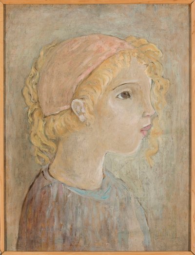 Head of a Girl in a Pink Hood by Tadeusz Makowski
