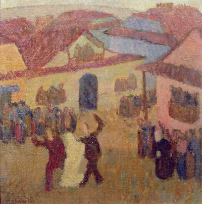 Jewish Wedding in Town by Tadeusz Makowski