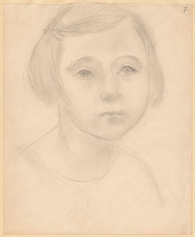 Bust of a Girl with Short Hair and Crooked Mouth by Tadeusz Makowski