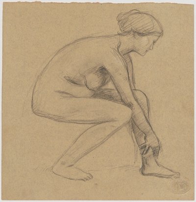 Study of a Seated Nude Woman by Tadeusz Makowski
