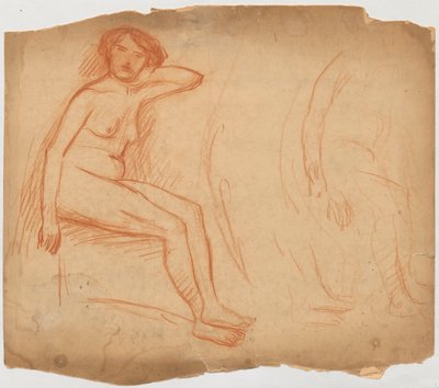 Study of a Seated Nude Woman by Tadeusz Makowski