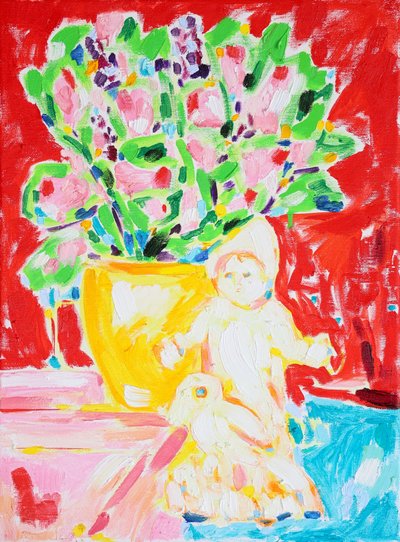 Vibrant Flowers and Doll by Tamara Jare