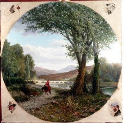 Dante a horse runs along the river Entella or the Passage (Illustration of the Purgatory in La Divina Commedia by Dante Alighieri) by Tammar Luxoro